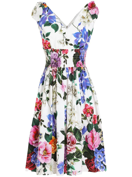 Dolce & Gabbana midi dress in cotton with floral print