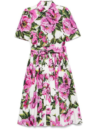 Dolce & Gabbana peony print midi dress