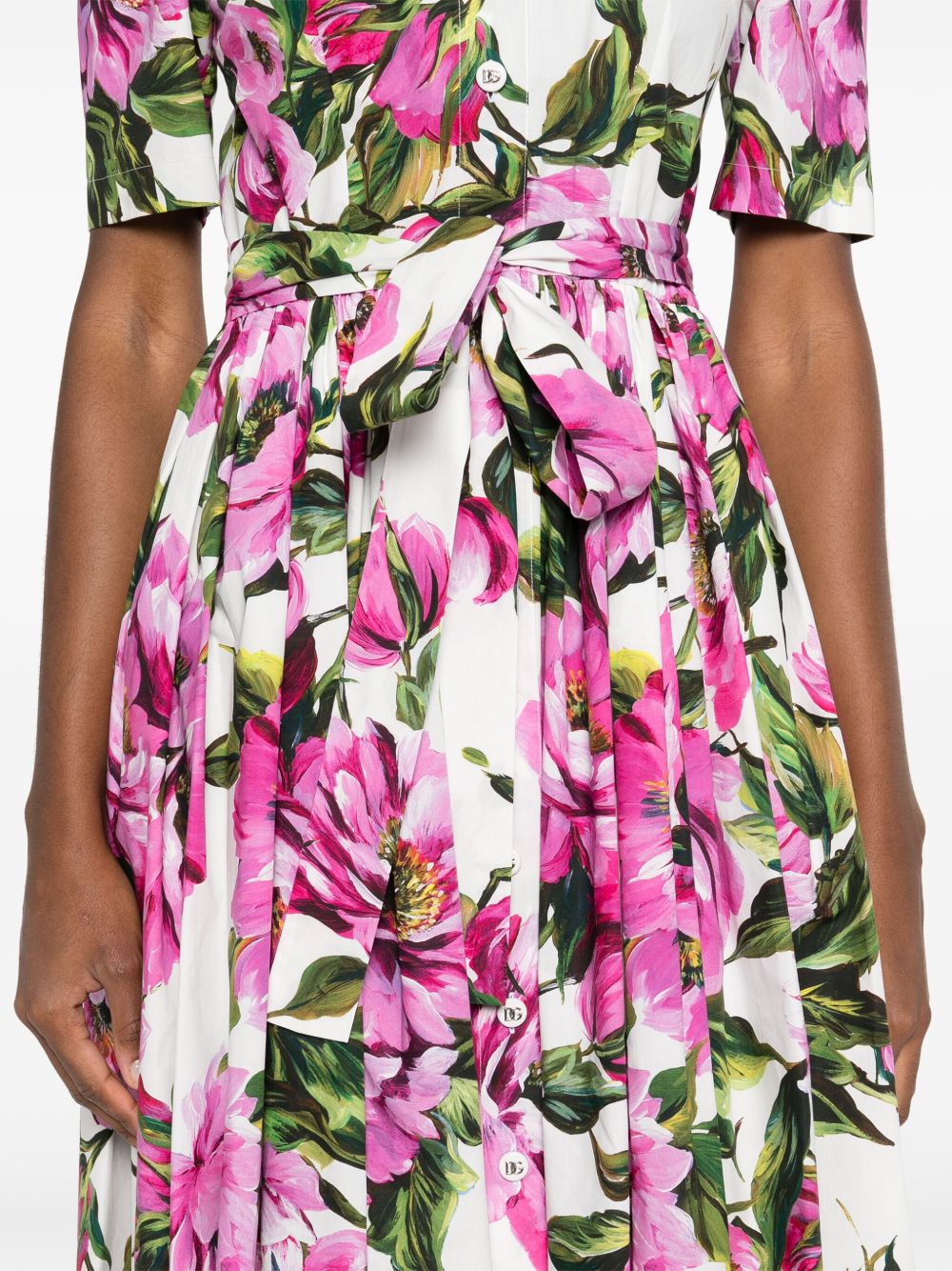 Dolce & Gabbana peony print midi dress