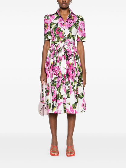 Dolce & Gabbana peony print midi dress