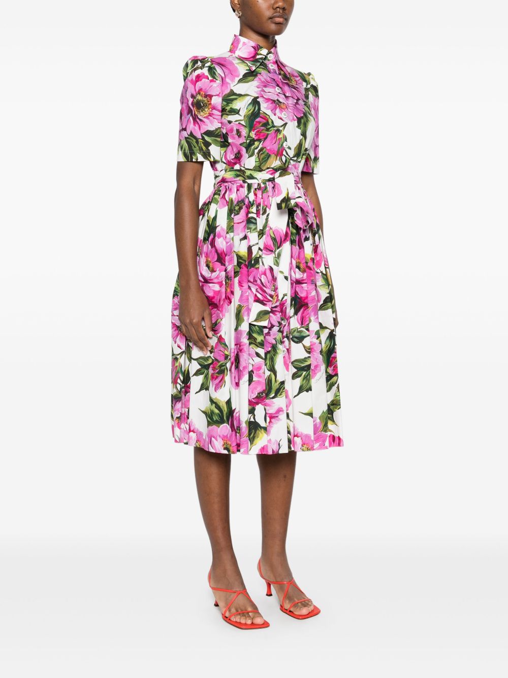 Dolce & Gabbana peony print midi dress