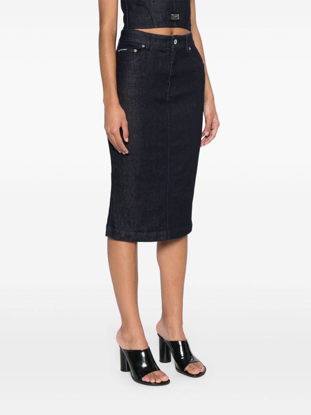 Dolce & Gabbana denim midi skirt