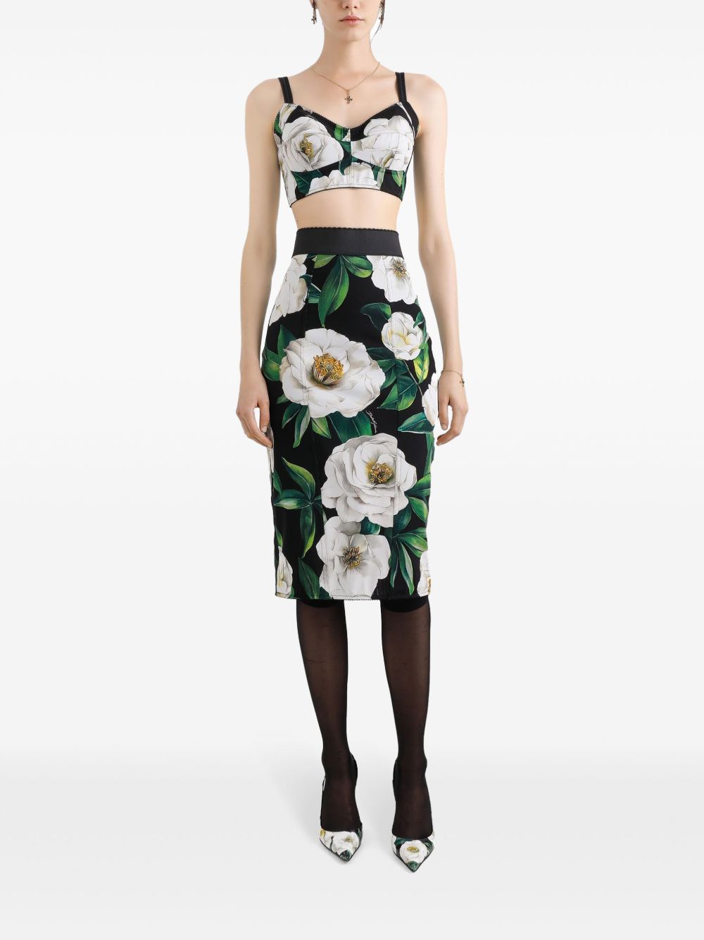 Dolce & Gabbana Floral print elastic pencil skirt