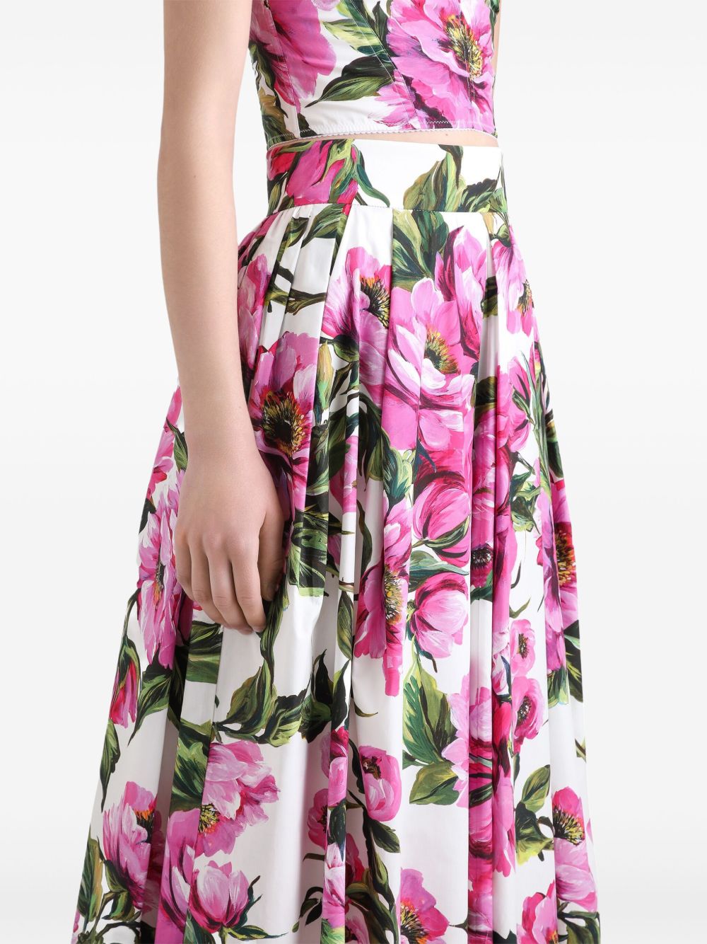 Dolce & Gabbana Peony-print cotton circle skirt