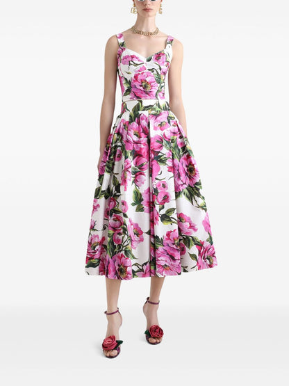 Dolce & Gabbana Peony-print cotton circle skirt