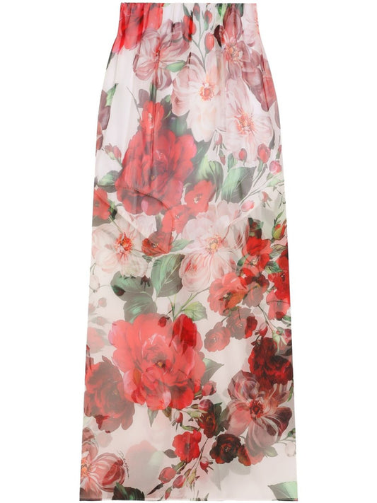 Dolce & Gabbana floral-print midi skirt