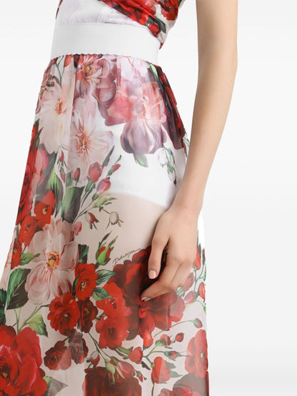 Dolce & Gabbana floral-print midi skirt