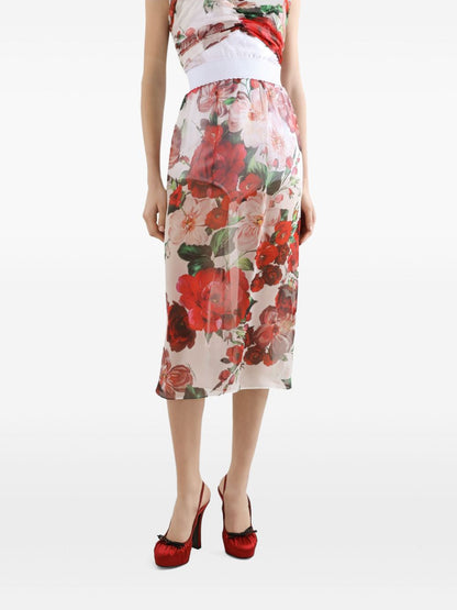 Dolce & Gabbana floral-print midi skirt