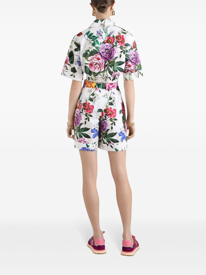 Dolce & Gabbana cropped floral cotton shirt