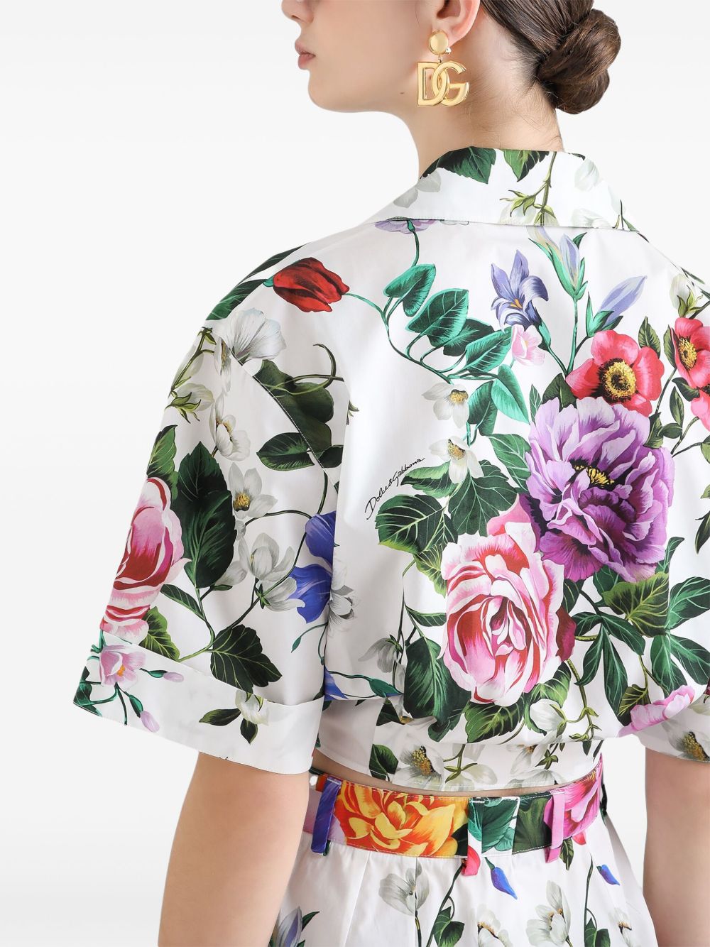 Dolce & Gabbana cropped floral cotton shirt