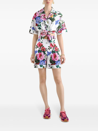 Dolce & Gabbana cropped floral cotton shirt