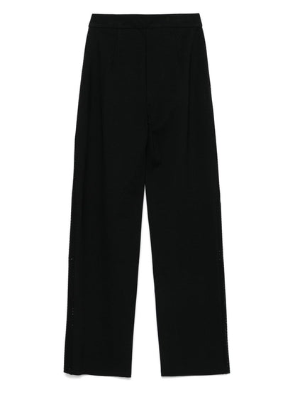 Emporio Armani jersey trousers with bands and micro studs