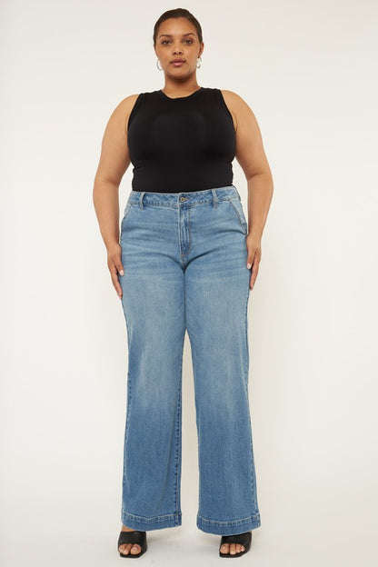 CURVY HIGH RIDE WIDE LEG JEANS