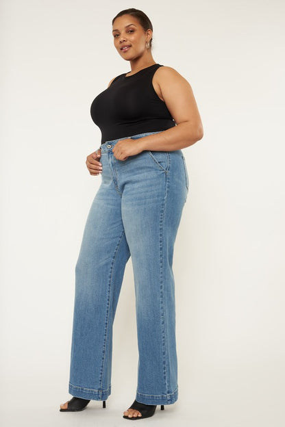 CURVY HIGH RIDE WIDE LEG JEANS