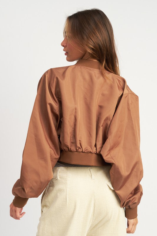 “KIMORA” CROPPED BOMBER JACKET