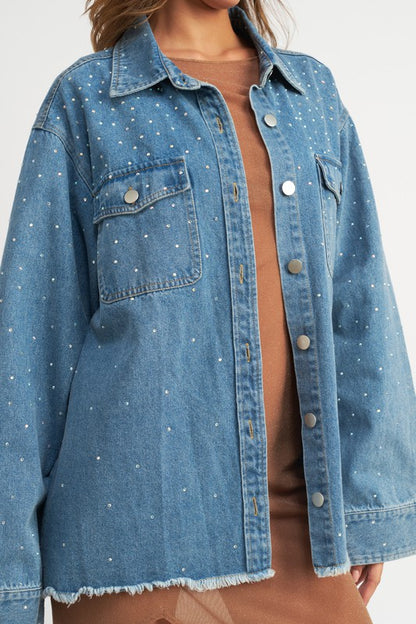 “KELLY” OVERSIZED RHINESTONE DENIM JACKET