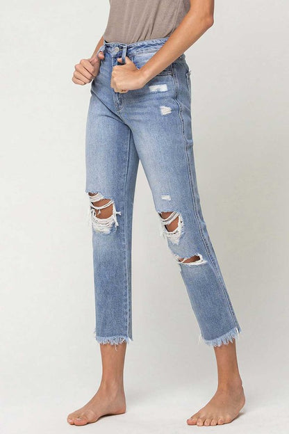 HIGH RISE DISTRESSED JEAN