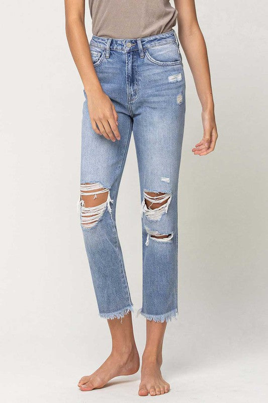 HIGH RISE DISTRESSED JEAN