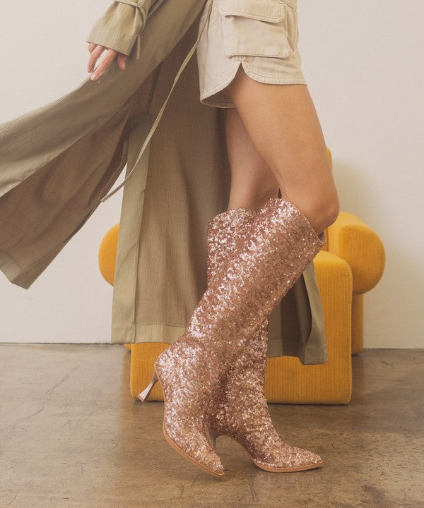 “TRACI” Knee High Sequin Boots