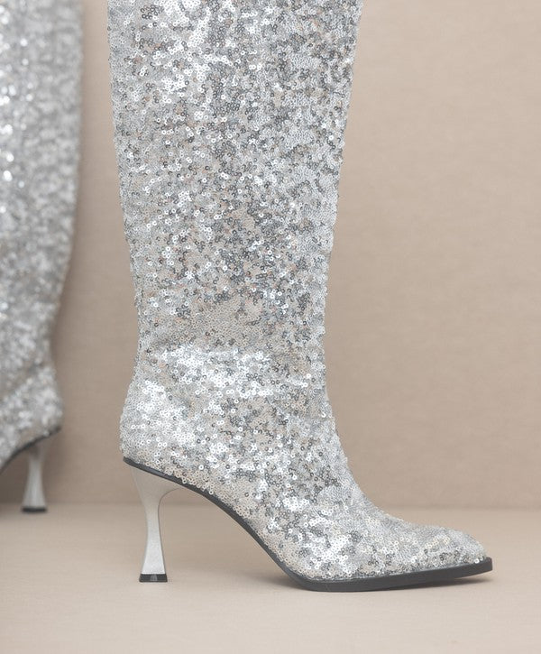 “TRACI” Knee High Sequin Boots