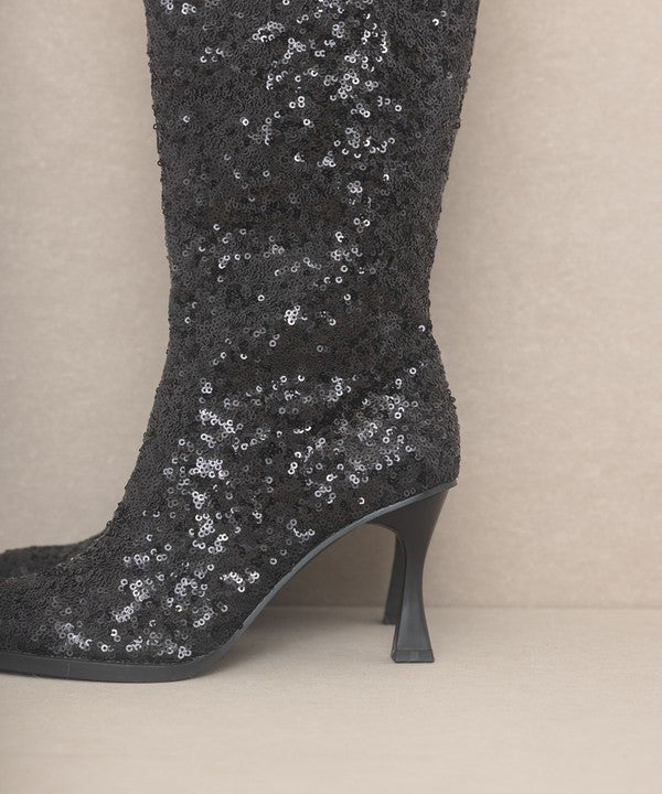 “TRACI” Knee High Sequin Boots