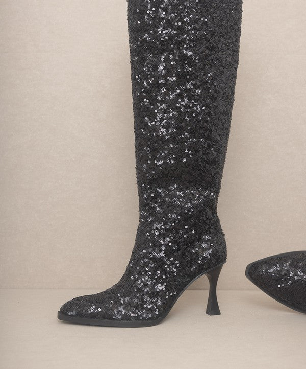 “TRACI” Knee High Sequin Boots