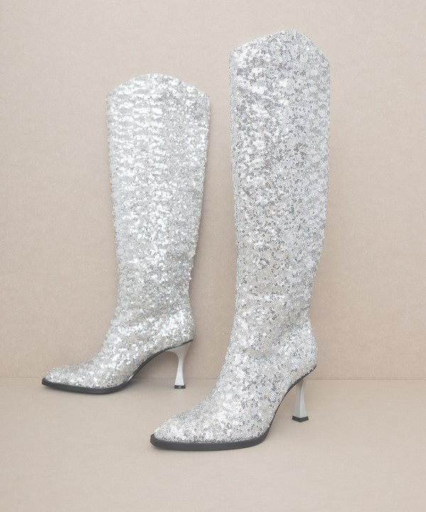 “TRACI” Knee High Sequin Boots