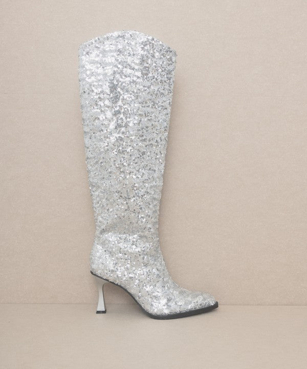 “TRACI” Knee High Sequin Boots