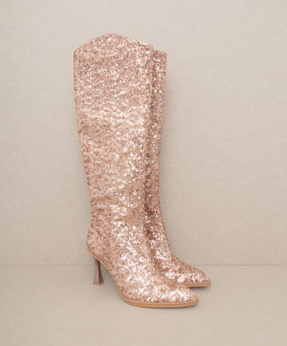 “TRACI” Knee High Sequin Boots