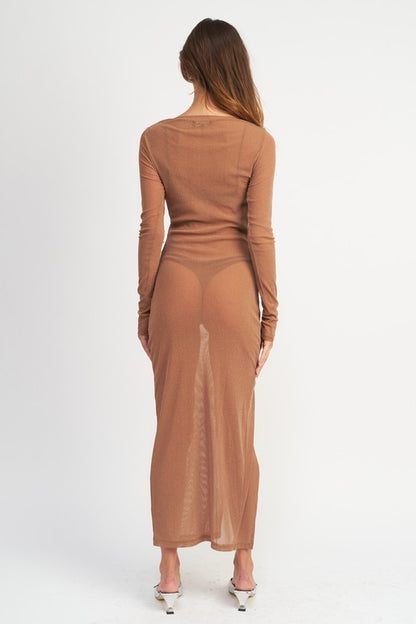 “TANYA” GLITTER MESH MAXI DRESS