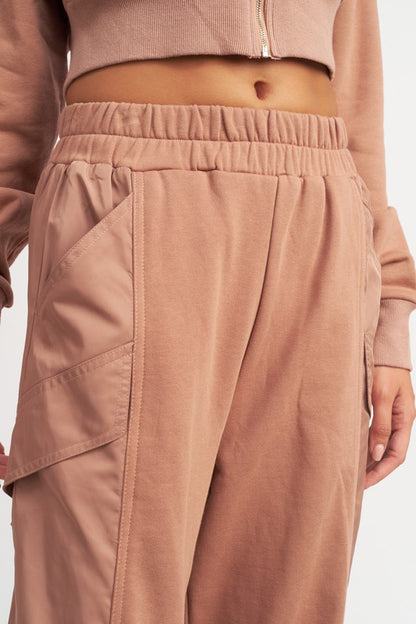 “JALISSA” CONTRASTED CARGO JOGGER PANTS