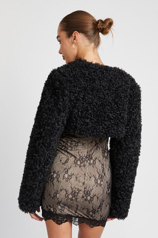 “BOBBI” FAUX FUR BOLERO