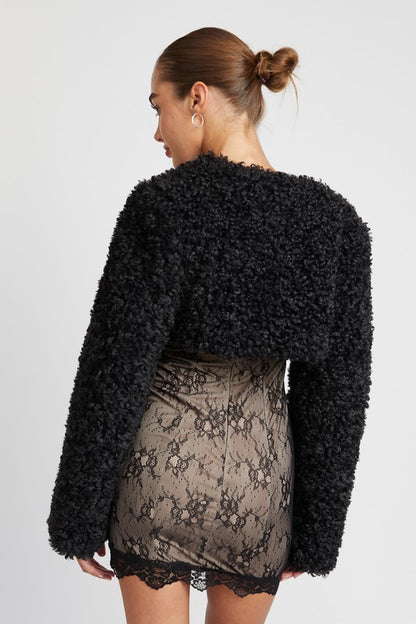 “BOBBI” FAUX FUR BOLERO