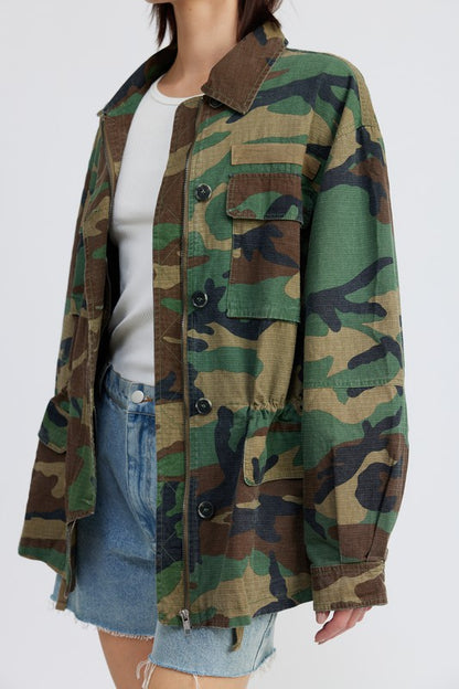 “CARMAN” CAMO OVERSIZED JACKET