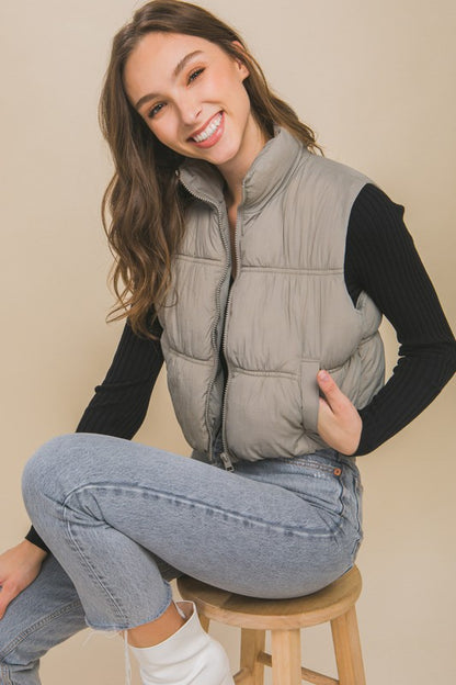 “ALI” High Neck Puffer Vest