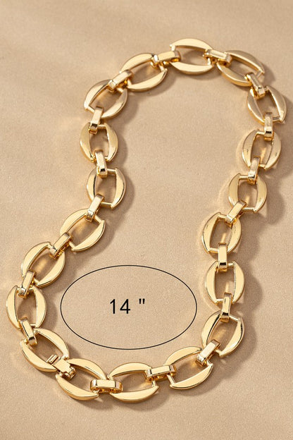 “NIQUE” Brass Chunky Chain  Necklace