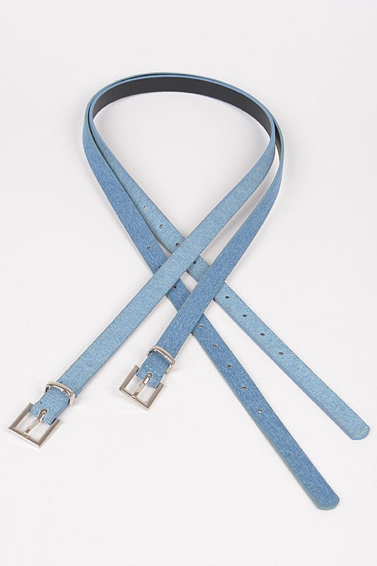 Double Skinny Denim Belt