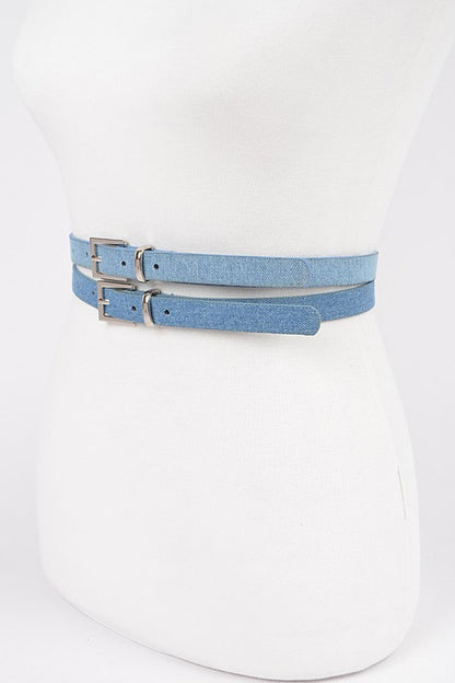 Double Skinny Denim Belt