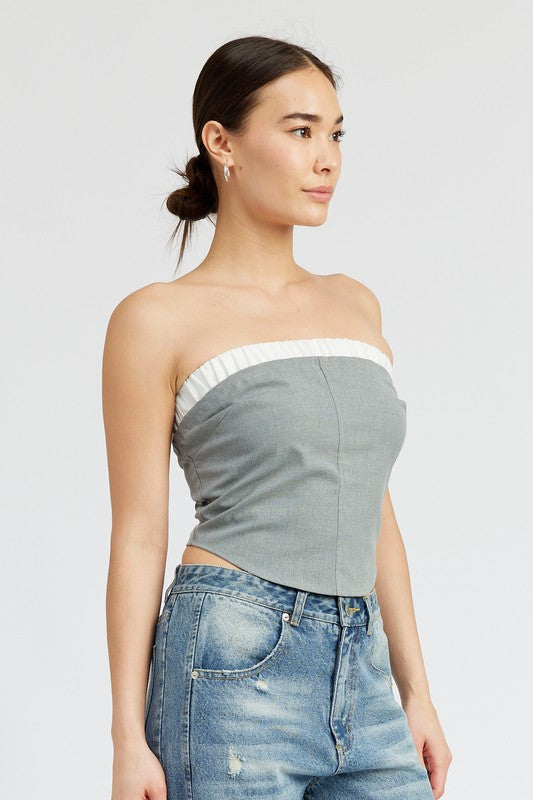 “LULU” CONTRASTED TUBE TOP