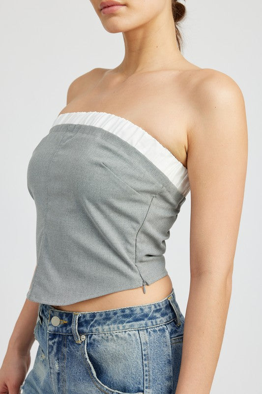 “LULU” CONTRASTED TUBE TOP