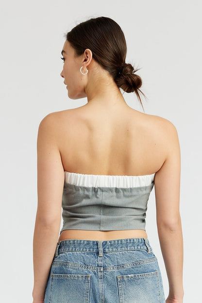 “LULU” CONTRASTED TUBE TOP