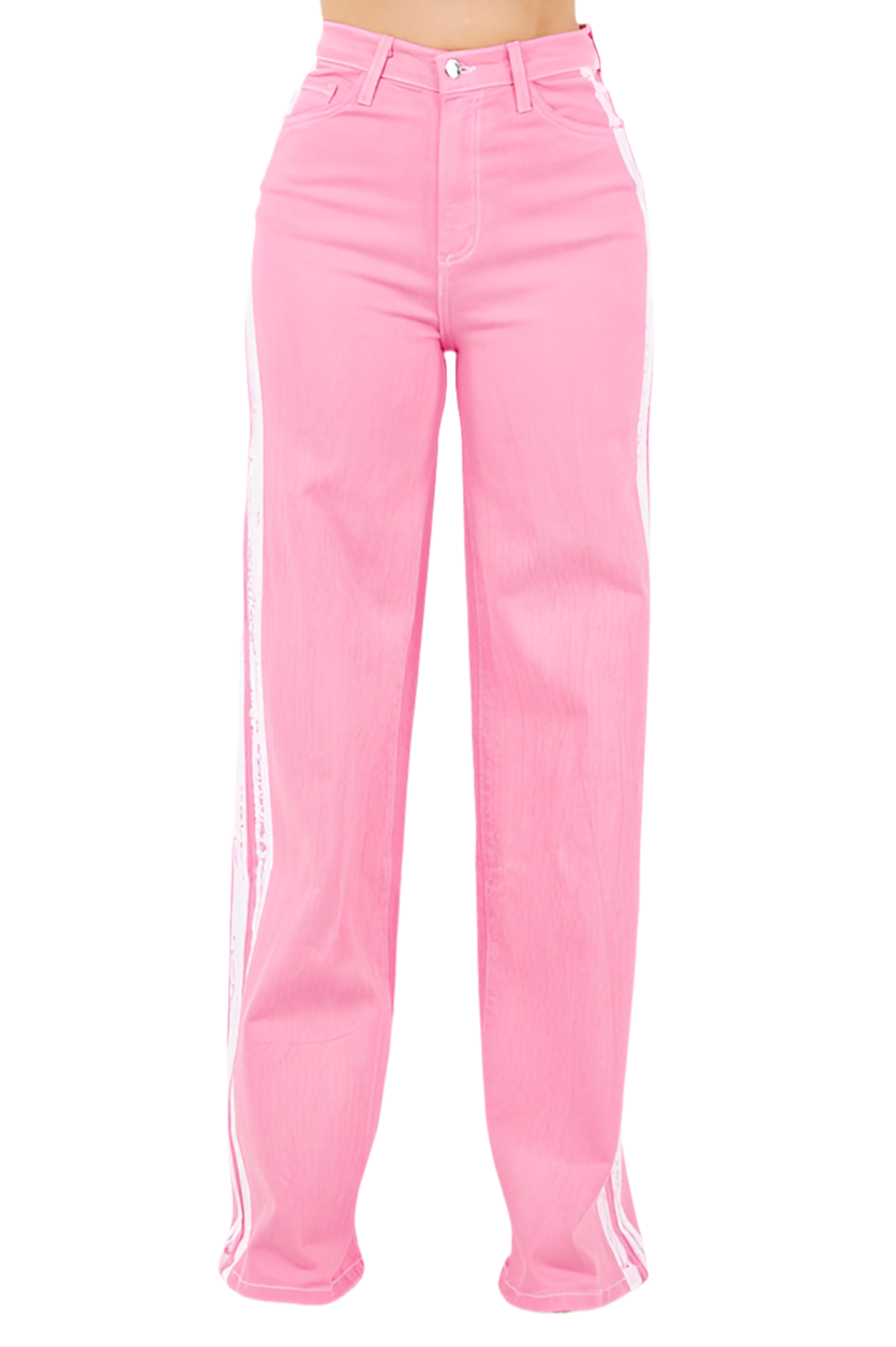 STRIPED PINK DENIM