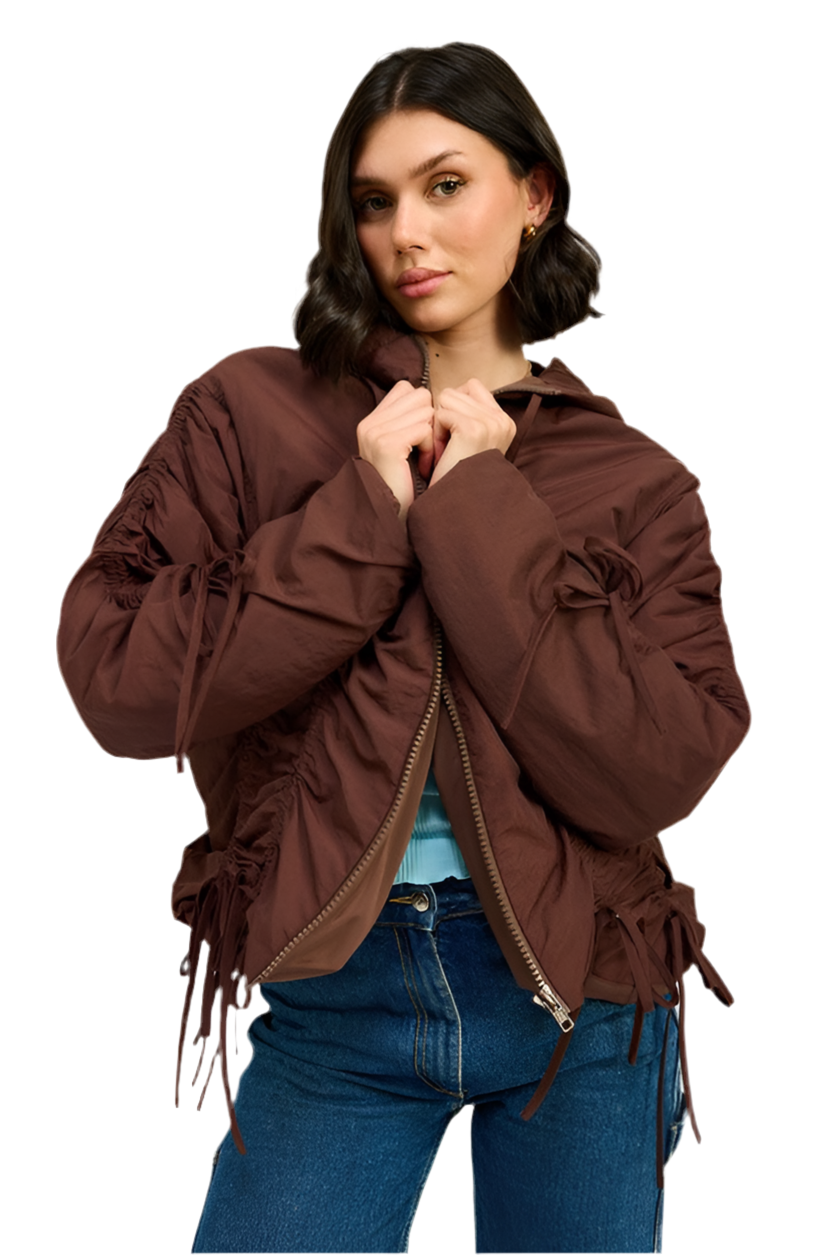 “MARYJANE” RUCHED PUFF JACKET