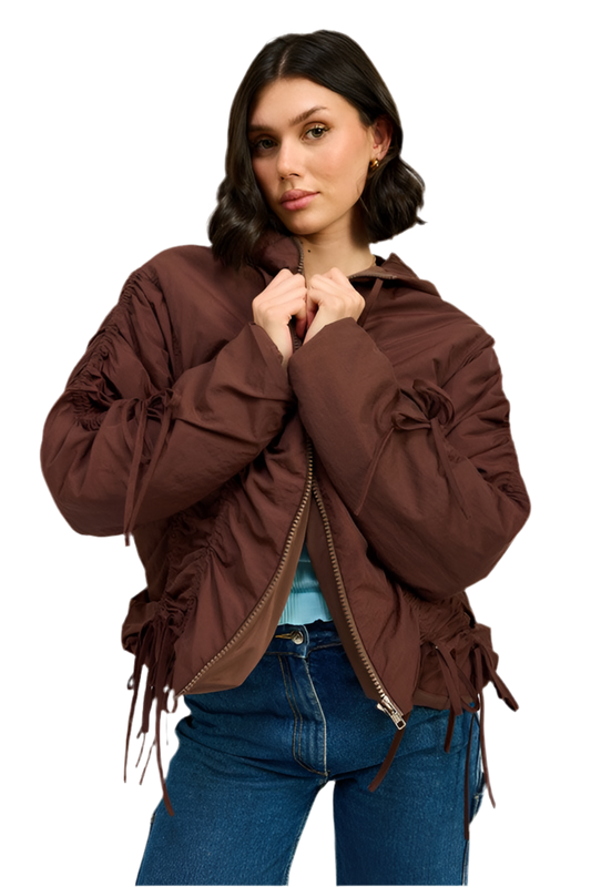 “MARYJANE” RUCHED PUFF JACKET