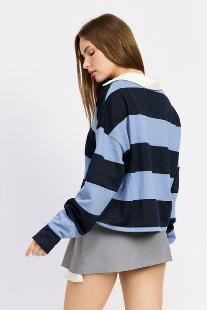 OVERSIZED RUGBY STRIPE POLO