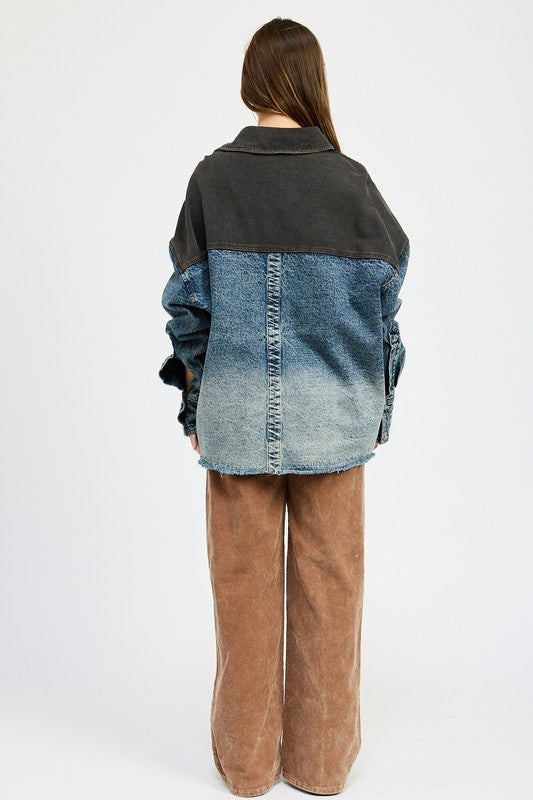 “JAX” OVERSIZED DENIM JACKET WITH BUTTONS