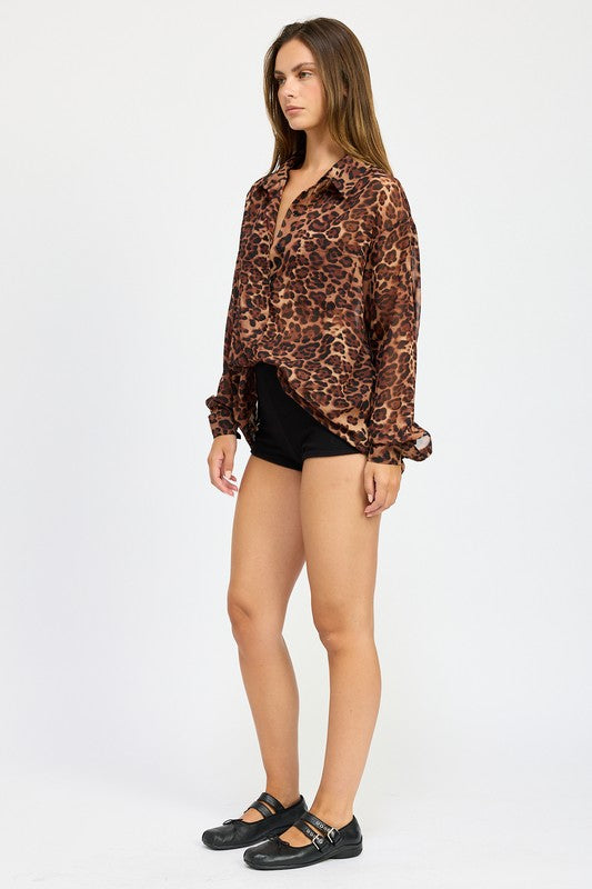 “JAMISON” ANIMAL PRINT OVERSIZED SHIRT