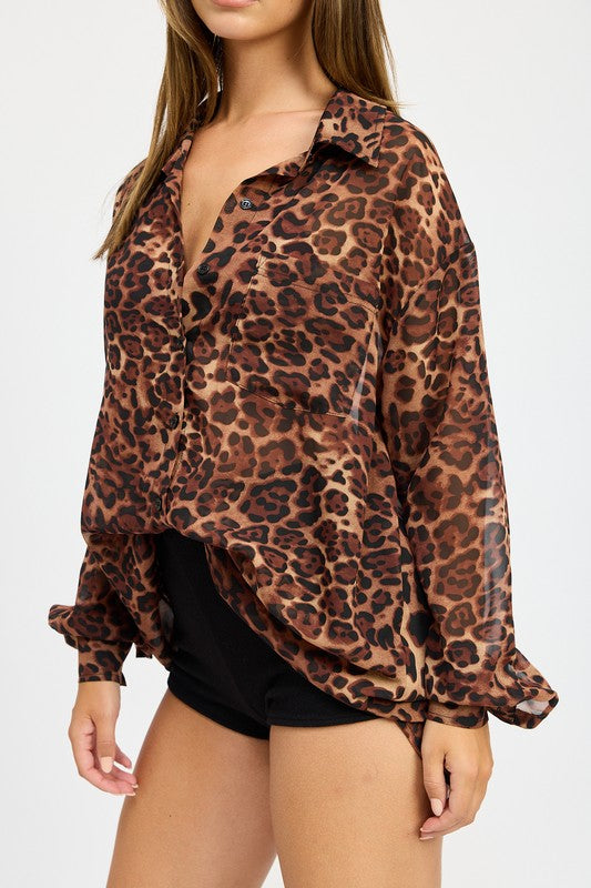 “JAMISON” ANIMAL PRINT OVERSIZED SHIRT