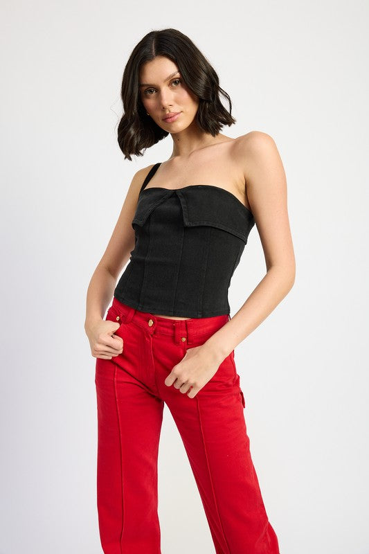 FOLD OVER CORSET TOP