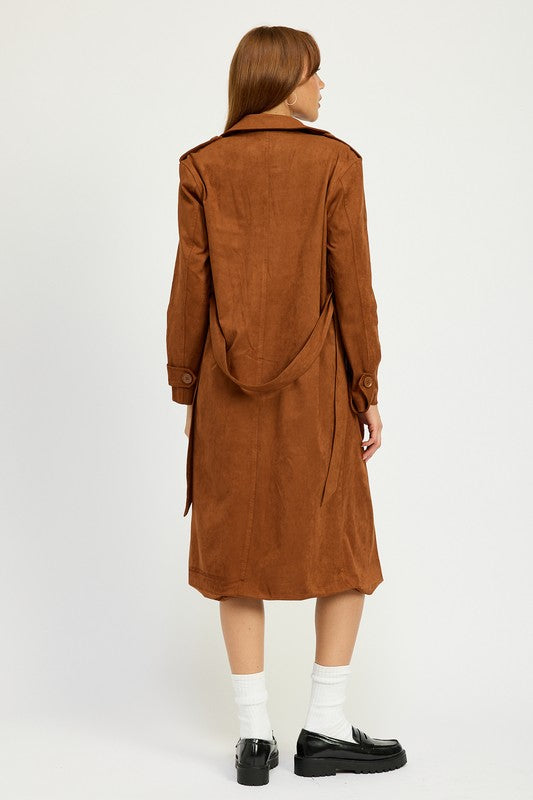 “ANDREA” SUEDE TRENCH COAT